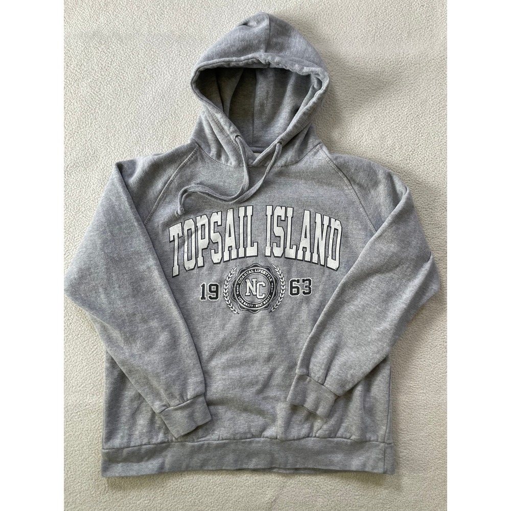 Salty Wave Collection Mens Extra Large Hoodie Gray Topsail Island North Carolina